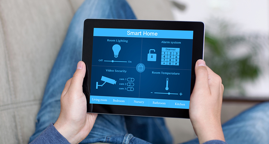 The ability to access and control security components from a mobile device is one of the top smart home trends in St. Paul. Close-up of smart home security app.